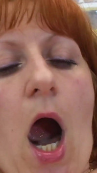 Horny redhead slut with perfect tits and hairy pussy moans and moans as she enjoys jumping on my hard cock