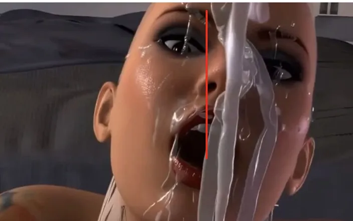 AI Princess: Big Tits Blonde Cant Hold in the Cum While Sucking...