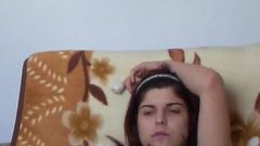 Sexy Teen Full Bladder Desperation on the Bed