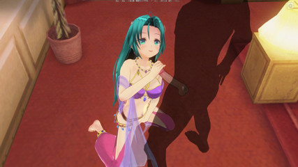 H3DC: 3D Hentai girl with blue hair touches her pussy and...