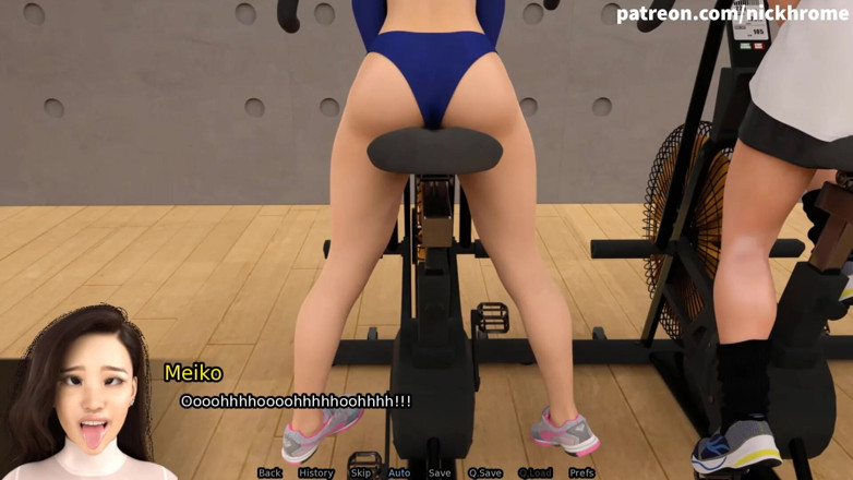 Visual Novels: SexBot 68 - girls squirting in the gym