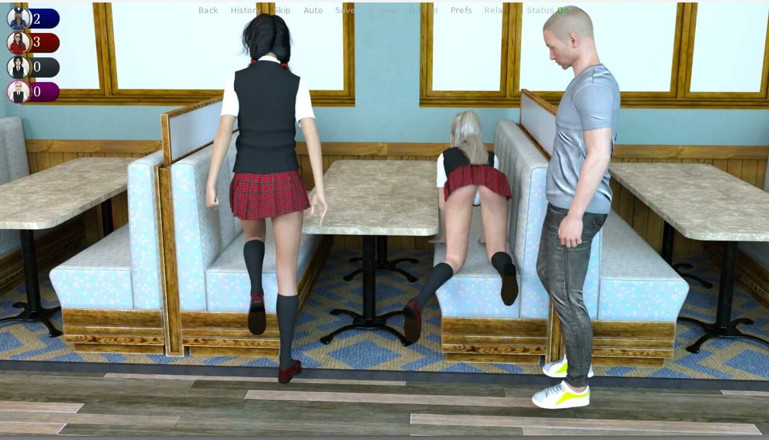XXX Games Bunk: Поганий герой - геймплей - рольова гра - тінки студентської уніформи дражнять чоловіка своєю короткою сукнею
