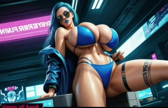 Game of Lust 3D: Gol Awek rambut biru berat twerk melancap bikini