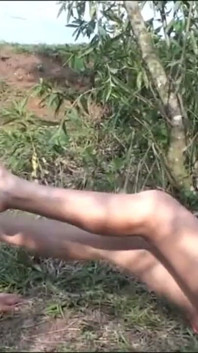 Outdoor foot licking