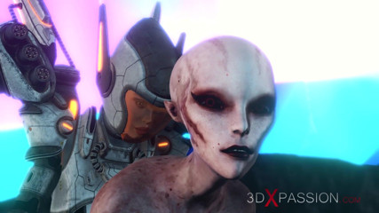 3dxpassion: เอเลี่ยนผู้หญิงถูกนักสำรวจไซไฟในชุดอวกาศเย็ดแรงบนดาวต่างดาว
