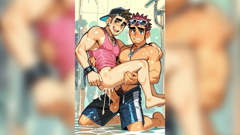 Gayming: Teenie-blowjob, riesiger schwanz und arschfick