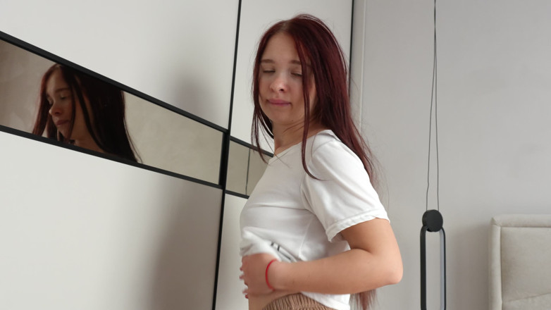 XKeryB: Soft Cute Girl Masturbates Her Virgin Pussy Before College