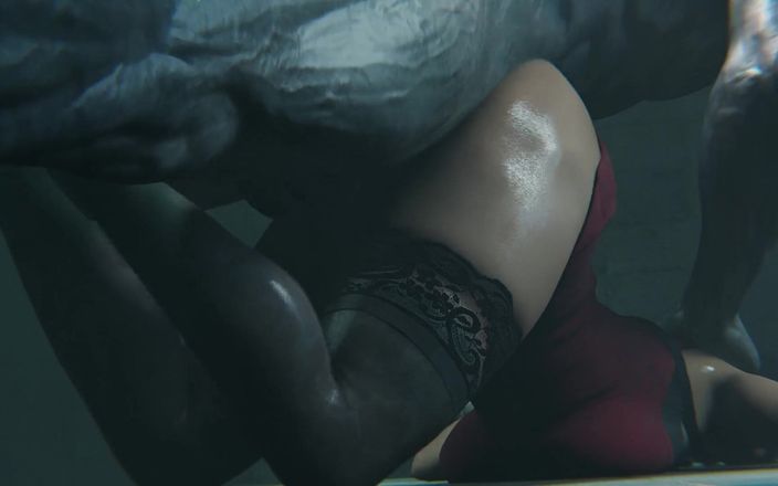 Velvixian 3D: Ada Wong vs Tyrant martelando fundo