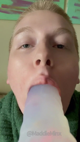 Maddie Minx productions: Ginger Milf spits and gags on giant dildo