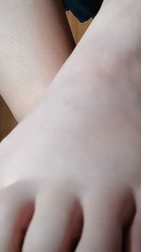 Under the Table POV White Slippers & Dining Feet Cam
