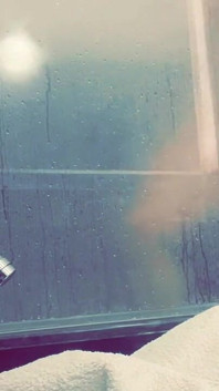 Pale White Skin Redhead Flatmate Caught Pissing in the Shower