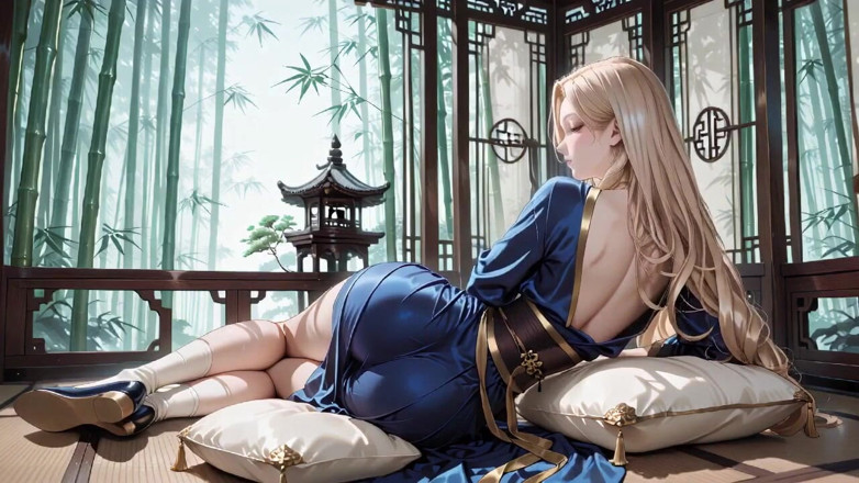 Tay Swift X: Blonde in Silk Robes! Lazy Lounging on a Wooden Veranda,...