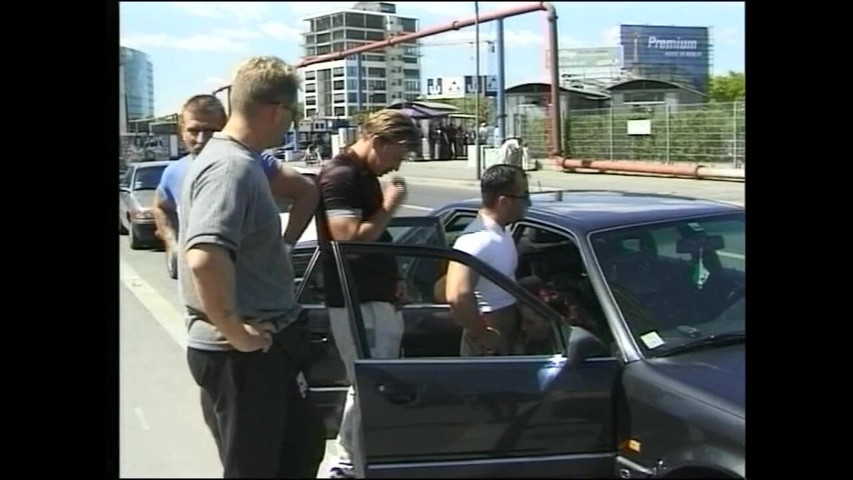 Amateur Redhead Slut Sucks and Fucks Three Big Amateur Cocks in Public (Little World)