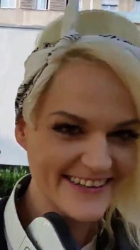 Alexa Gold in Front of a Hospital