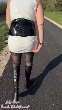 I Lose My Thong During an Outdoor Walk in a Latex Micro Dress