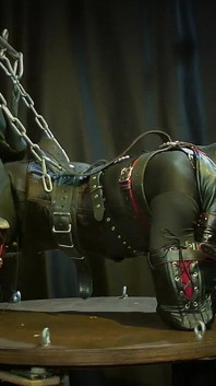Heavy Chain Bondage Fox: Tight Corset, Leather Mask & Endurance Challenge