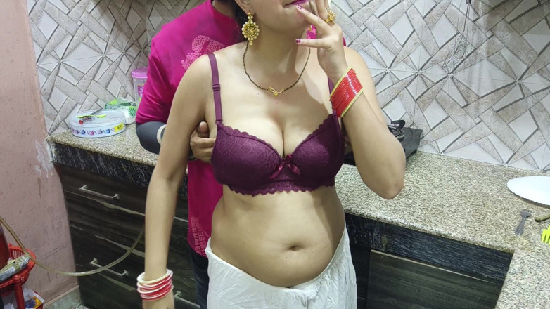 Hornycouple149: Indian Desi Bhabhi Fucked Hard by Her Devar in Kitchen...