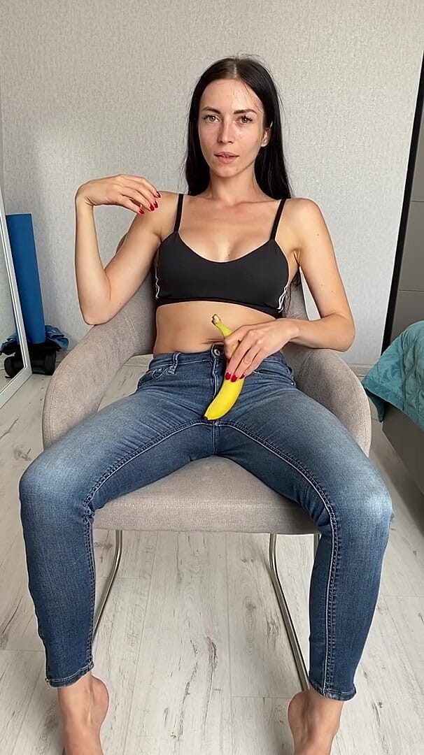 Princess Monica: Teasing in Jeans,eating &amp; Sucking Banana