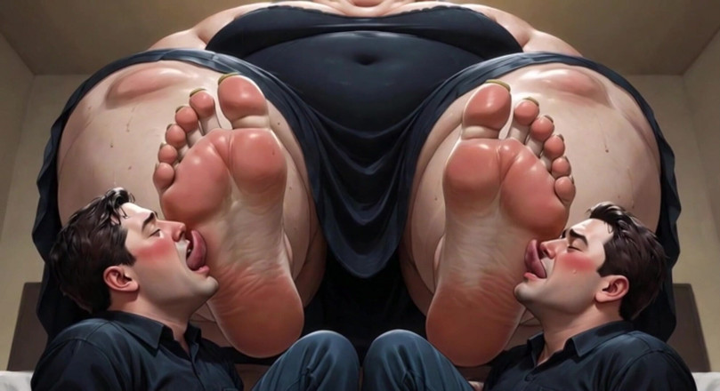 YOUR BEST FANTASY: Fettleibige sSBBW fußdominanz - männliche sklaven putzen ihre großen weichen füße