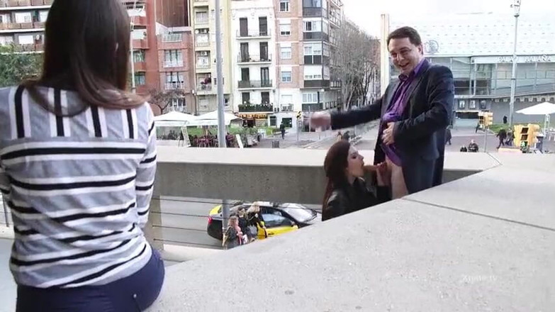 Andrea Dipre Channel: Young Rebecca Volpetti gives a public blowjob to Andrea Dipre