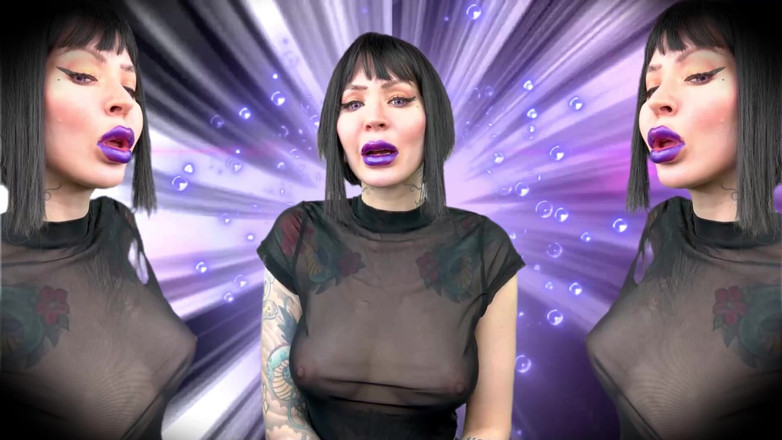 Baal Eldritch: Labbra gotiche viola, baci morbidi - feticcio del rossetto, Feticcio delle...