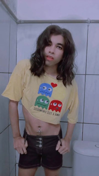 Carlezinha - Slutty Trans Woman Masturbating Cock with Desire, Moaning Like Whore