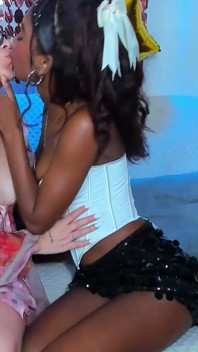 Flavored Lesbian Licking: I Smear Honey on Her Tight Pussy