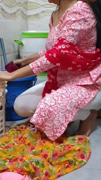 Bhabhi Fucked While Washing Clothes in the Bathroom Risky Outdoor