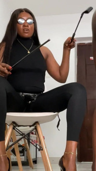 Domina Havi Inspects the Slave as He Sluts Himself Out