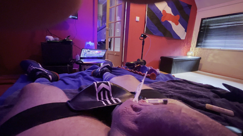 KinkyToyStory: Kinky CBT Preparing for Self Scrotum Piercing.