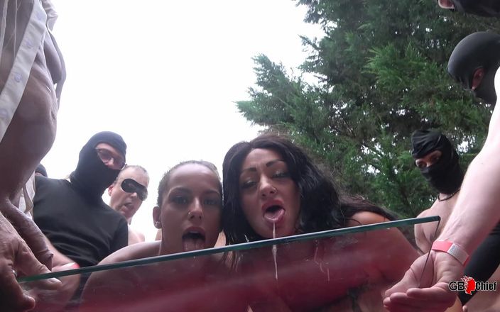 GangBang-Dream: Mia roux ve lia açık havada dölleme grup seks partisi