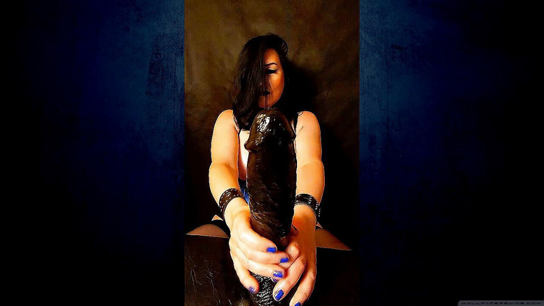 Halie D Lish: 'Big Black Dildo' wanking off your huge cock -NO AUDIO -