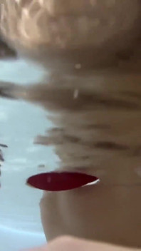 Elle a fait tremper ses couilles dans de l’eau chaude pour les vider plus vite