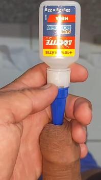 Super Glue on the Glans in the Bathroom at Work.