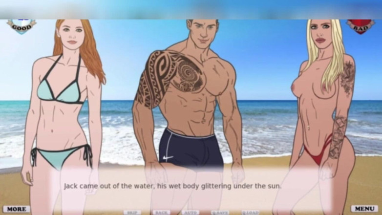 3DXXXTEEN2 Cartoon: 去海滩的一次旅行。3D 色情卡通性爱