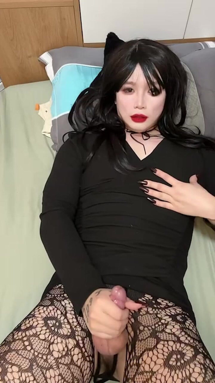 Akbb: Con mèo con đang động dục bắn một lượng lớn tinh dịch...