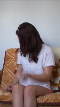 Sexy Teen Making Her Homework in Tight Short Pants