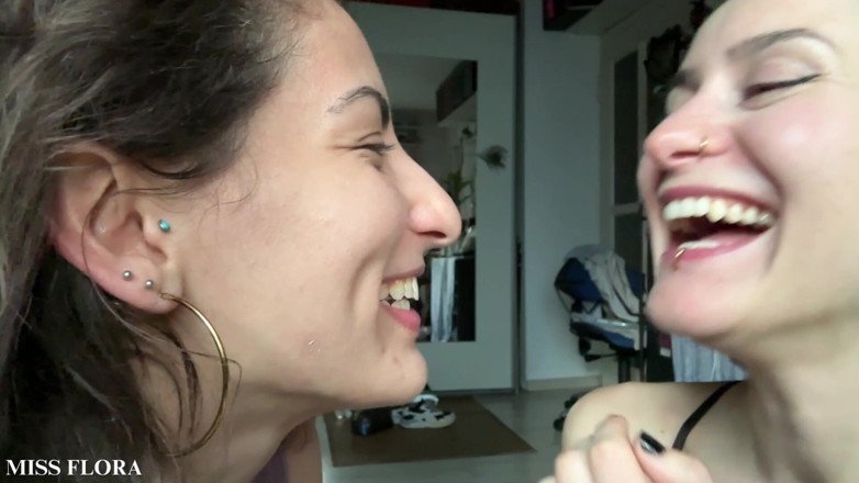 Miss Flora: Lesbian Tongue Kissing Making Out with Tula Vida