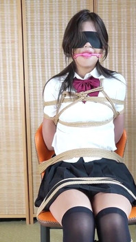 Xr46- Student Uniform and Mouthball Bondage