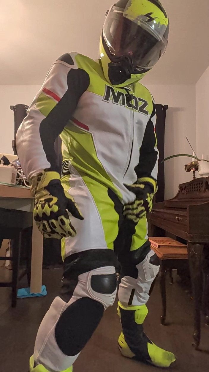 Bruiserwood: In Leather Motogp Suit After Gym