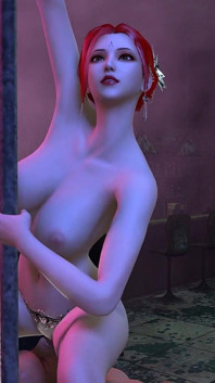 3D Redhead Slut Asian Wife Cheating with Big Dick in the Club