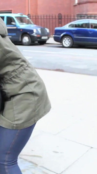 Ashley Rider walks on streets of downtown