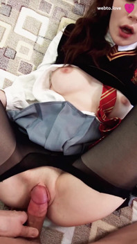 A Lusty Hermione Granger Prepared for Her Homework Lesson on the Special Handling of Her Magic Wand