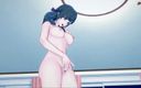 Hentai Smash: Mamako Oosuki खुद को लिविंग रूम में उँगली करती है