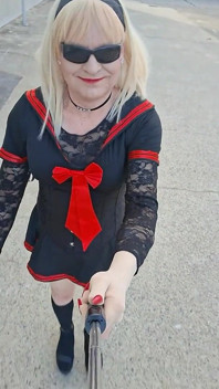娘娘腔曼迪红色水手连衣裙