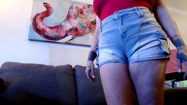 Abby Anna: Daisy Duke JeanS Shorts Cameltoe