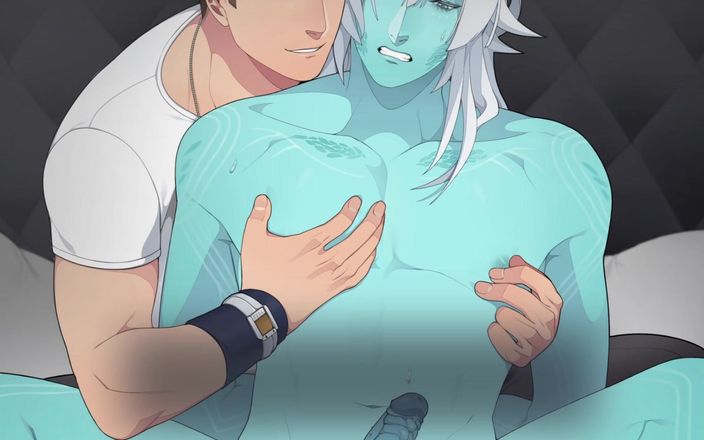 Femboy Asura: ダーニャがブラーヴにボランティアの手コキをする