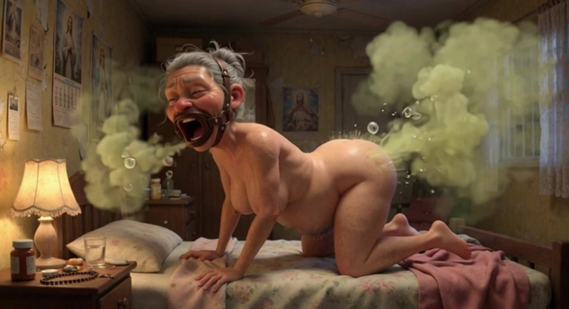 YOUR BEST FANTASY: 90 Year Old Granny Farting Loud &amp; Smelly in Bedroom