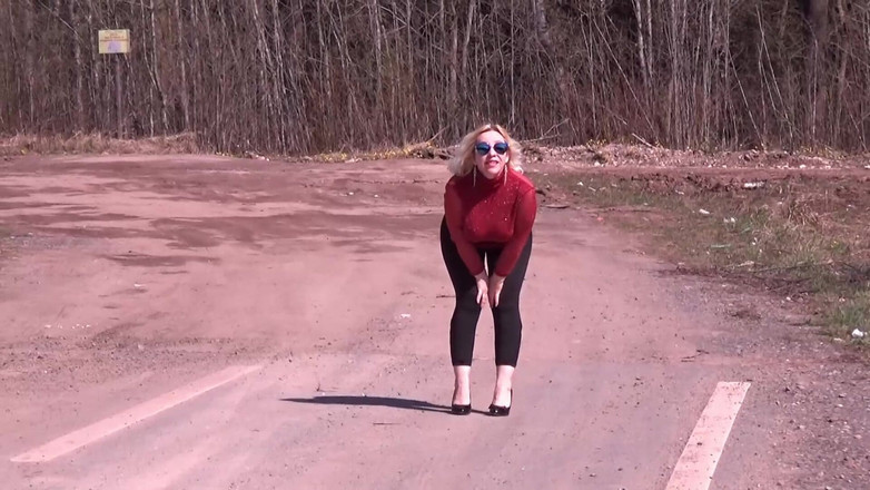RedRoseRus: Black Transparent Leggings - Teasing on Road