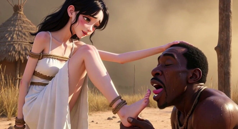 YOUR BEST FANTASY: Donna bianca legata in Africa - uomo africano che si lecca...